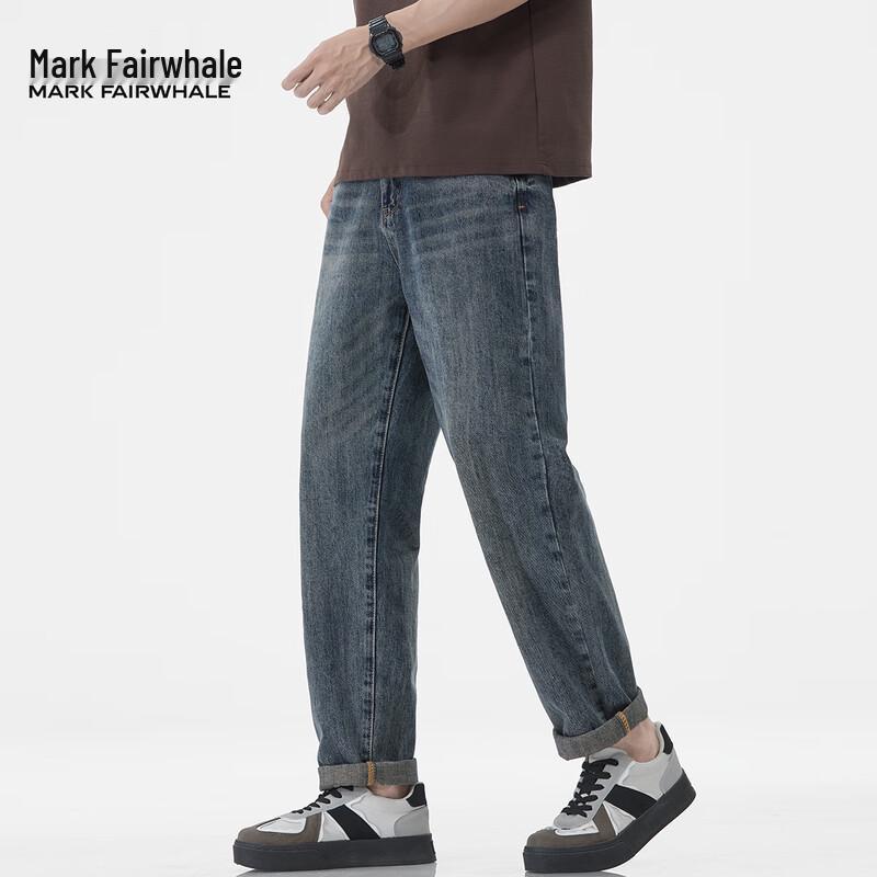 Mark Fairwhale Men's American Retro Straight Leg Loose Jeans