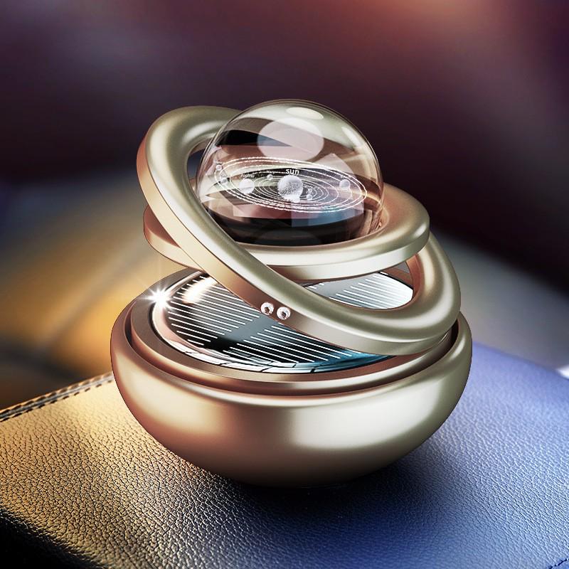 Interstellar Rotating Solar Car Air Freshener - Safe, Fragrant Ornament for Your Journey