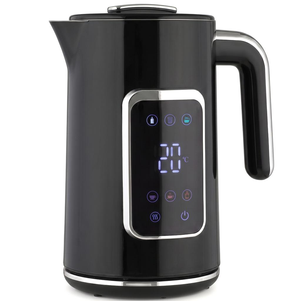 Kettle 1.7 L, 2200 W, with LED Display, Adjustable Temperature, Keep-Warm Function, Black
