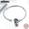 WOSTU 100% 925 Silver Poetic Blooms Bracelet & Bangles For Women Fit DIY Charms Beads Original Jewelry Gift FBS919