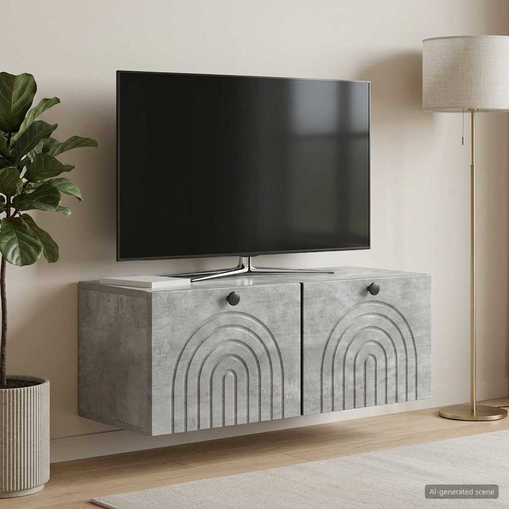 Wall Mounted TV Cabinet Concrete Grey 78.5 x 31 x 30 cm