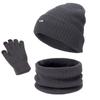 Three-piece Set Neck Warmer Knitted Fleece Scarf Winter Warm Hat Scarf Gloves Set Beanie Cap