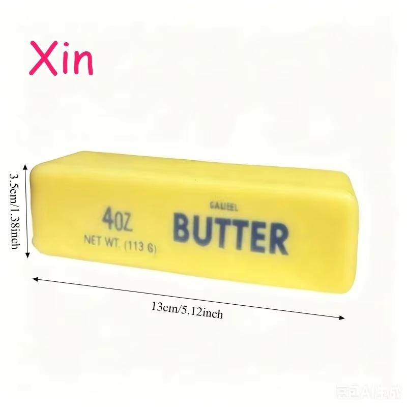 Krokante Boter Kaas Stick Squishy Fidget Speelgoed Langzame Terugslag Geluid Krokante Boter Reep Speelgoed Vinger Squishy Prank Vent Speelgoed voor Volwassene yellow
