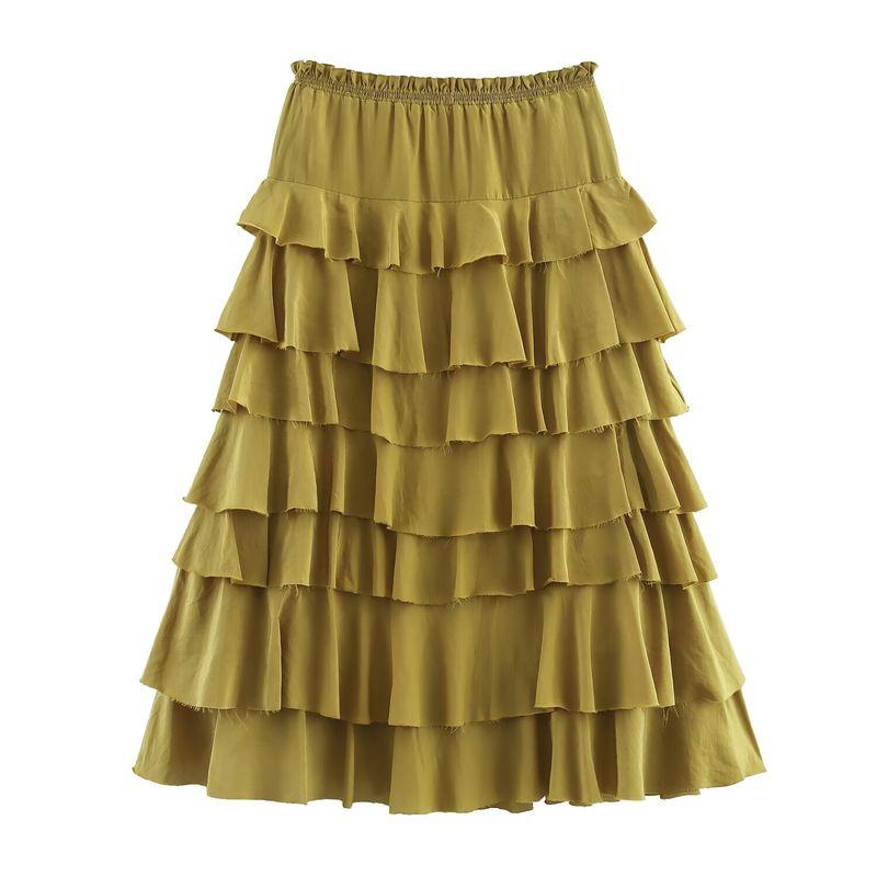 Kaslead New Women Clothes Western Style Versitile Fashion Laminated Decoration Midi Dress 3118209 714