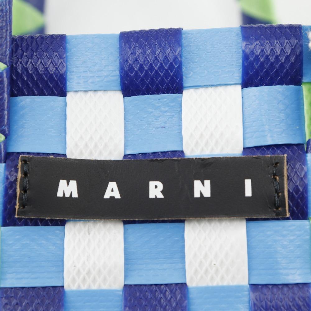 Marni Woven Micro Basket Handbag MW55F Basket Bag Blue / Multicolor Polypropylene Women Used