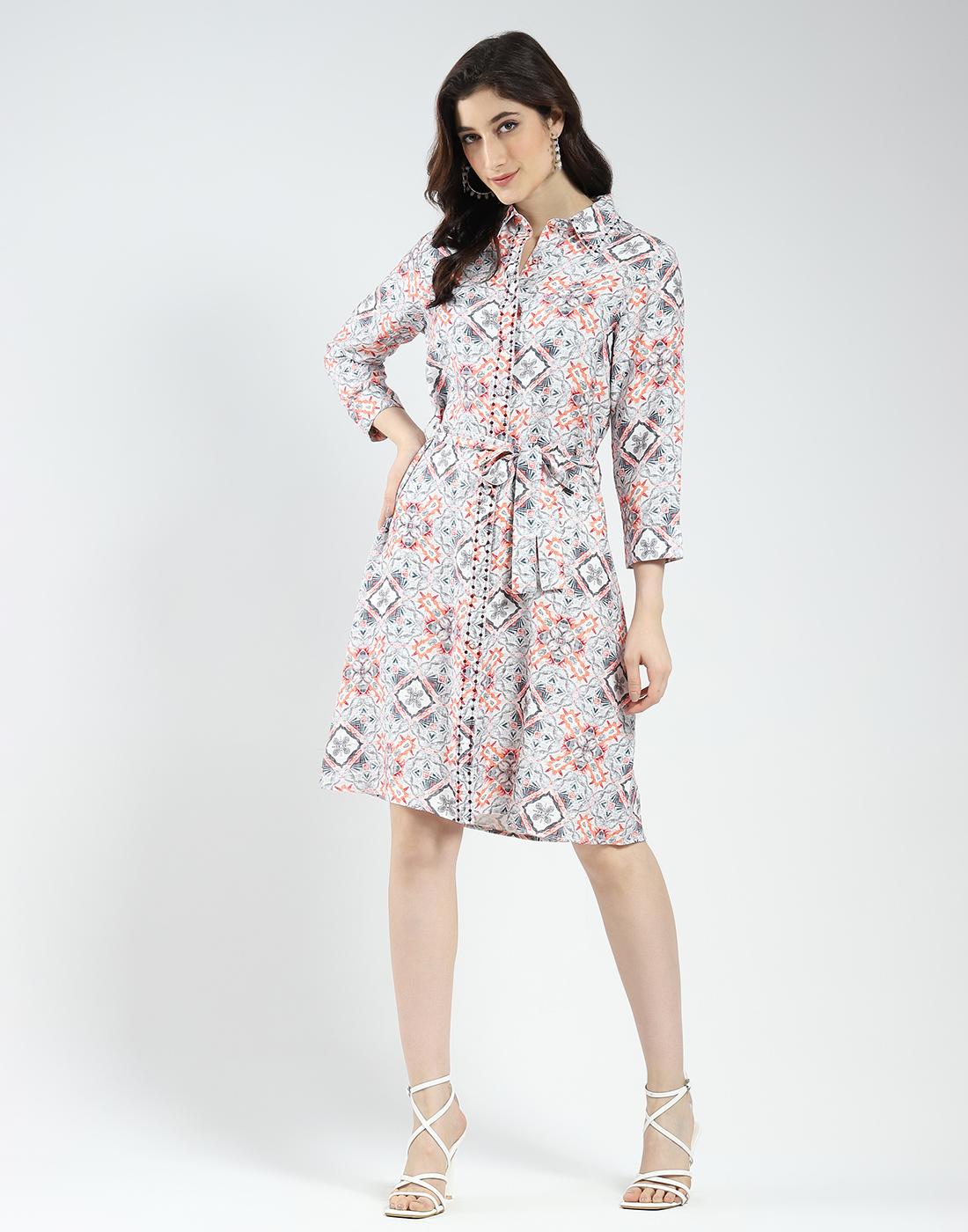 MONTE CARLO Женская туника с принтом и воротником-стойкой XXL серый