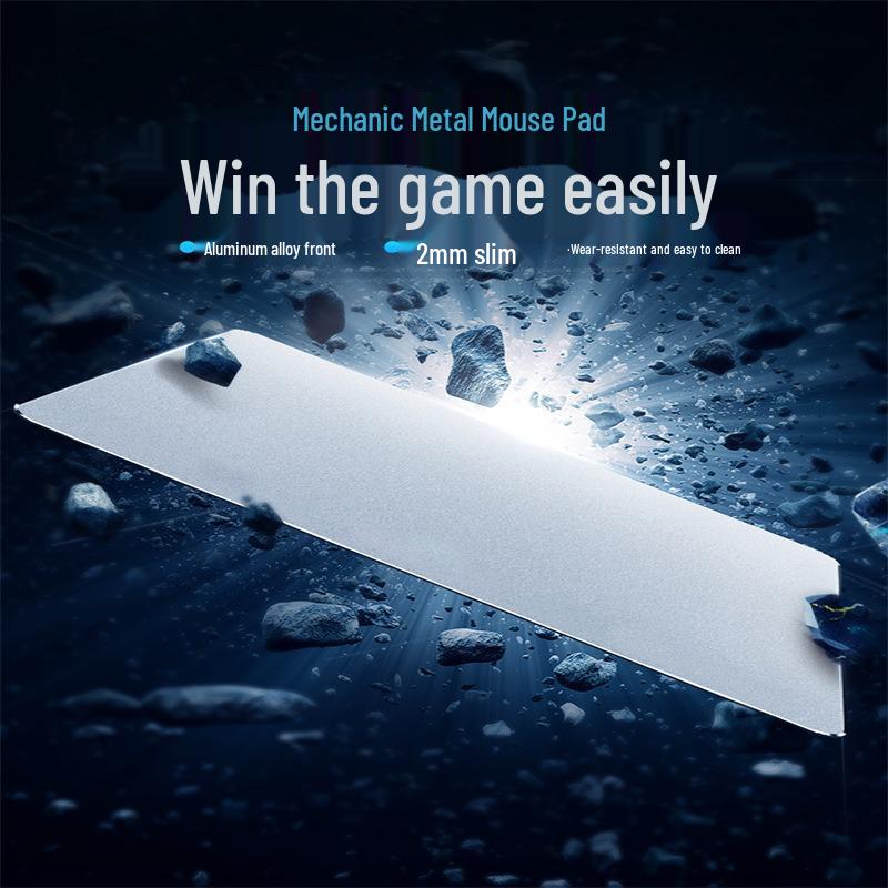 Large Non-slip Stain-resistant Aluminum Mouse Pad, 220x180mm, Customizable