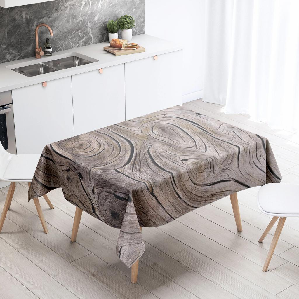 Abstract Ripple Tablecloth Home Decor Stain Resistant Waterproof Table Decoration Rectangular Kitchen Fireplace Tops
