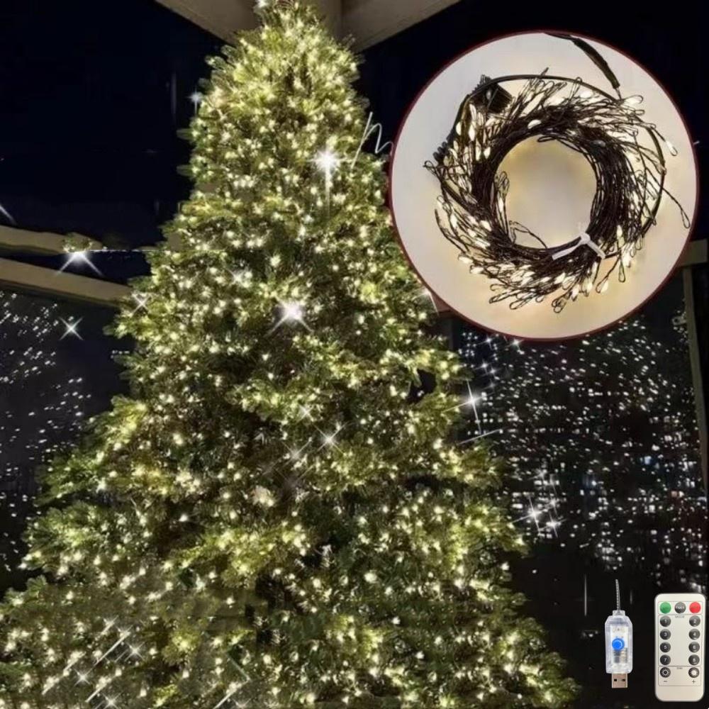 

USB dark green LED firecracker light with 8 flashing modes for decorating Christmas trees, ceilings bedrooms, windows 3M 100LED