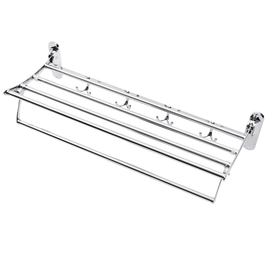 Stainless Steel Bathroom Towel Holder Storage Organizer Shelf Wall Mounted Towel Rack Home Hotel Wall Shelf for Kitchen Bathroom