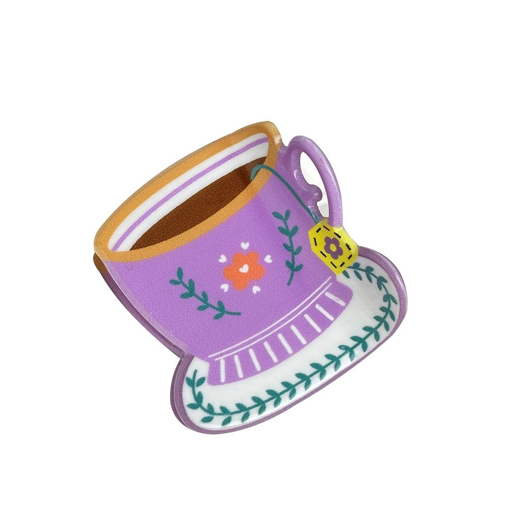 And Sweet Adorable Dopamine Hair Clip With Coffee Cup Design For Women Stylish