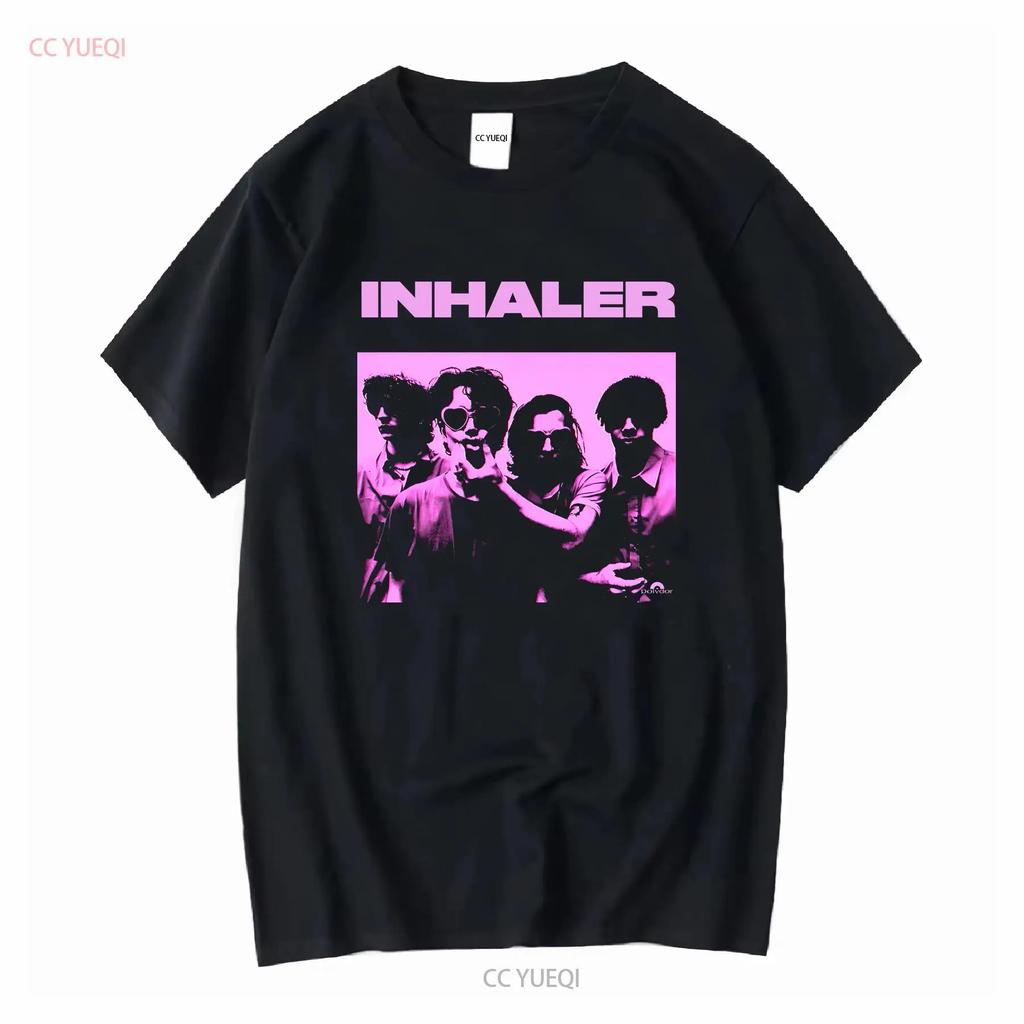 T Shirt Inhaler Band Family for Men Elijah Sleeve Hewson Boy Indie Vintage Washed Slightly Unisex Breathable Casual Stretched