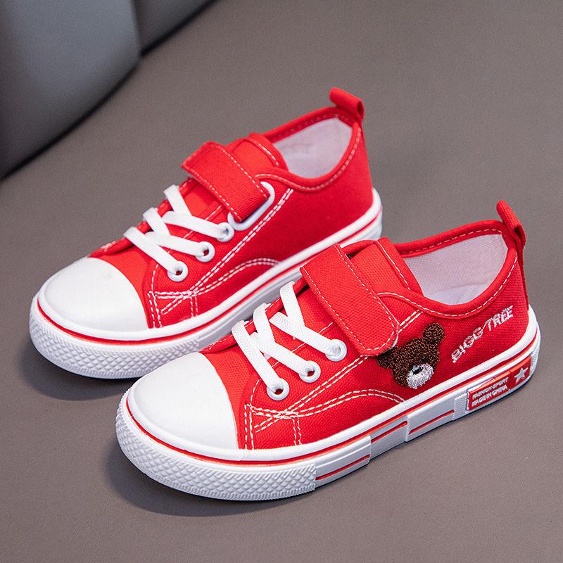 Frühling Low Top Weiche Sohle Baby Casual Turnschuhe Kinder Jungen und Mädchen Cartoon Bestickt Atmungsaktive Segeltuchschuhe