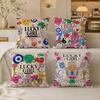 LUCKY GIRL Cushion Cover Breathable Organic Short Plush Pillow Case Machine Washable Wrinkle-Resistant Soft Durable