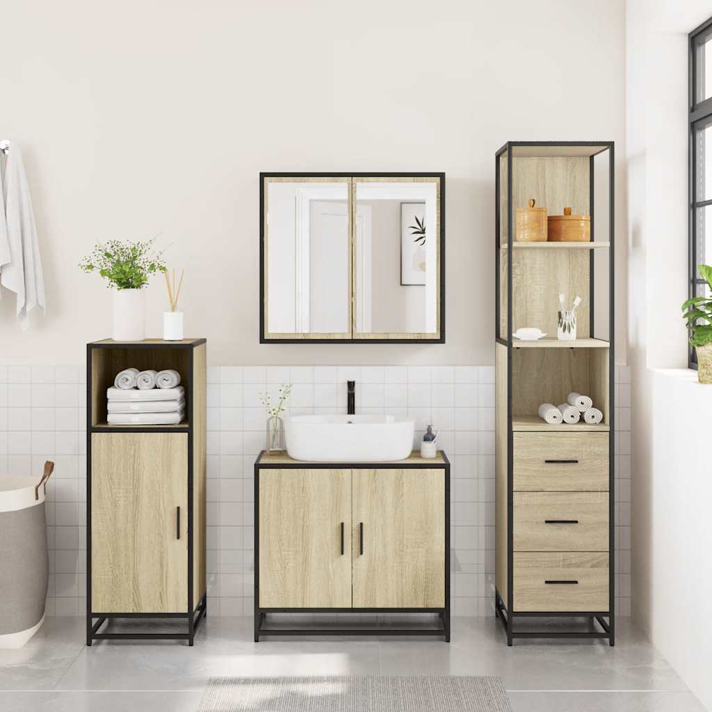 Bathroom Cabinet In Sonoma Oak 35 X 37.5 X 166 Cm Particleboard