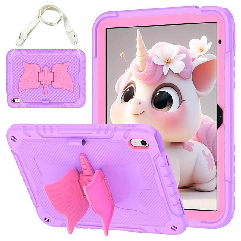 Étui pour iPad 10e génération avec design Licorne Housse en Silicone Souple Protection Complète Antichoc Tablette 10,2 Pouces