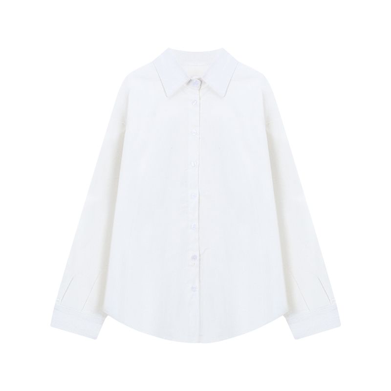 Old Qian Style Wear Suit Women's Long Sleeve Polo Collar White Shirt Autumn High Waist Wide Leg Shorts Temperament Twinset