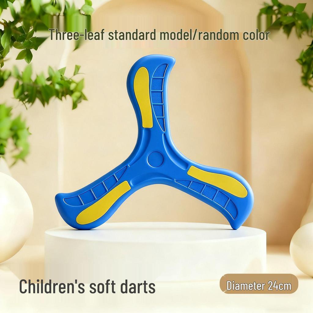 EVA Whirlwind Soft Frisbee - Outdoor Foam Flying Disc for Children & Parents, Hand-Throw Three-Leaf Boomerang Game.