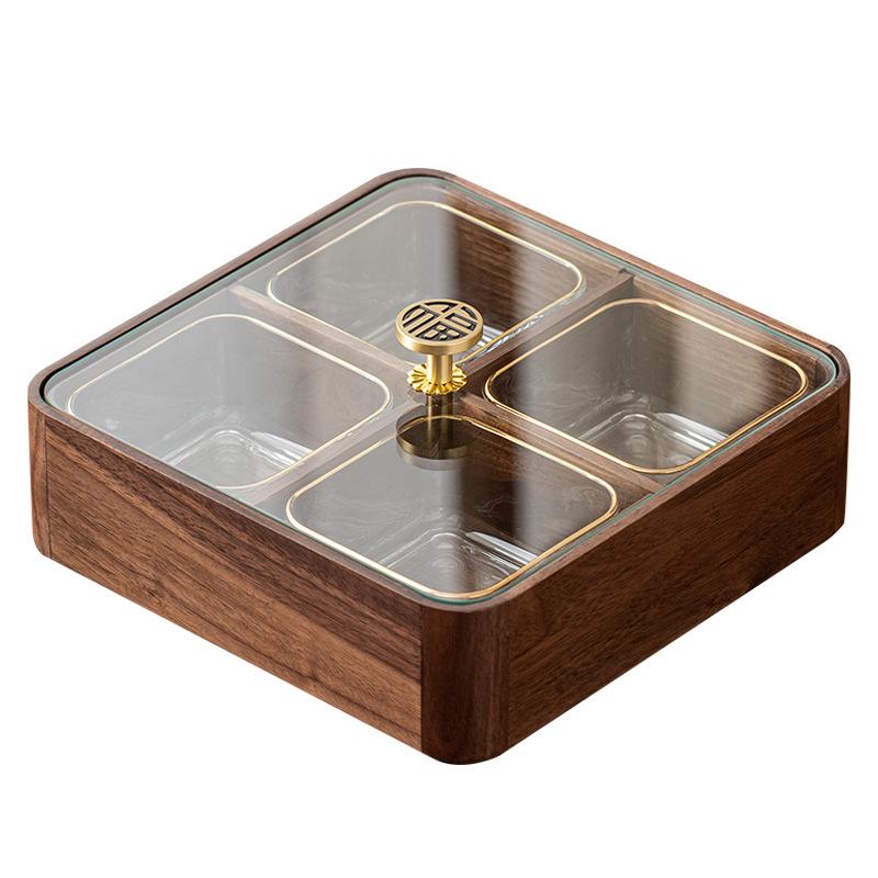 Walnut Wood Multi-Layer Nut and Snack Box