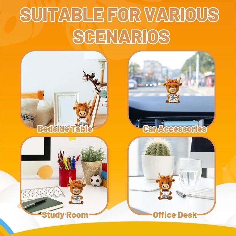 Highland Cow Knitted Doll Cute Alpaca-Like Plush Toy Soft Stuffed Animal Gift