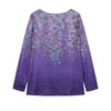 2023 Women's Floral V-neck Zipper Long Sleeve Top