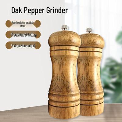 Oak Pepper Grinder - Manual Spice Grinder for Pepper, Star Anise, Coarse Salt, Cumin with Ceramic Core