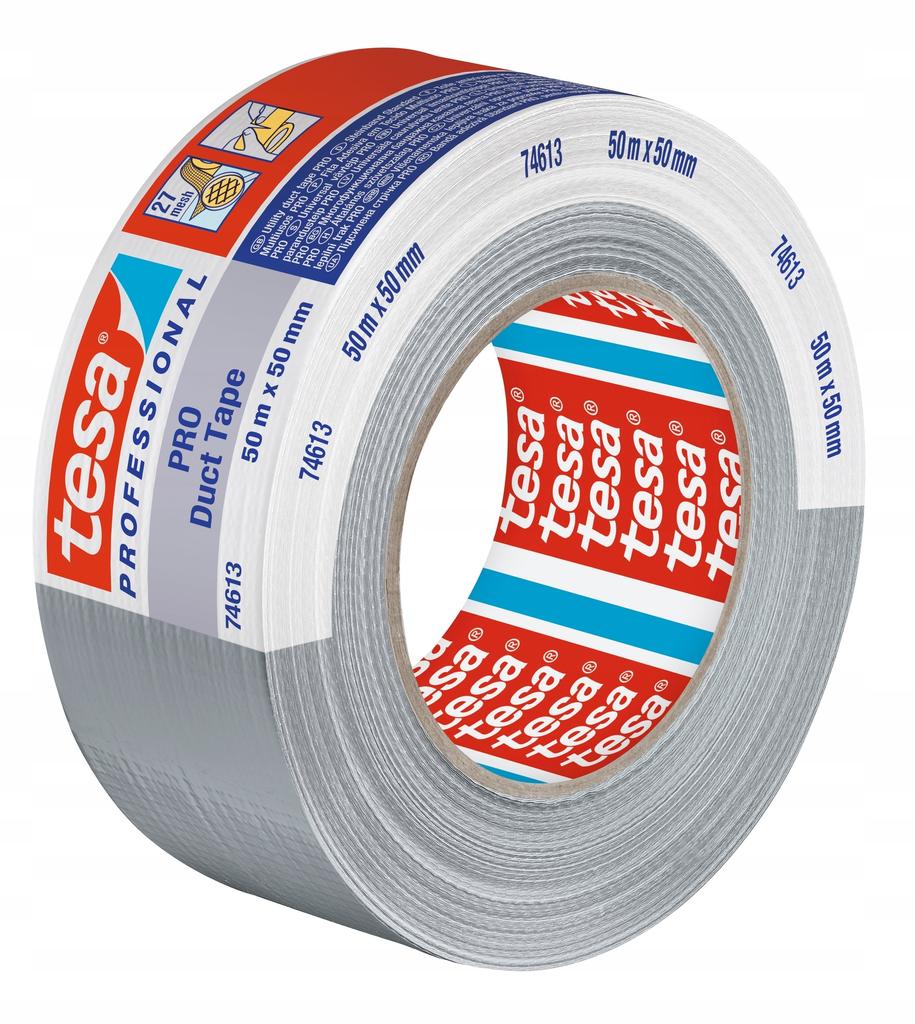 Tesa Duct Tape Taśma Naprawcza Srebrna Wodoodporna Materiałowa 50M X 50Mm