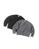 Beslow Cashmere Blended Crew Neck Cardigan Melange Charcoal