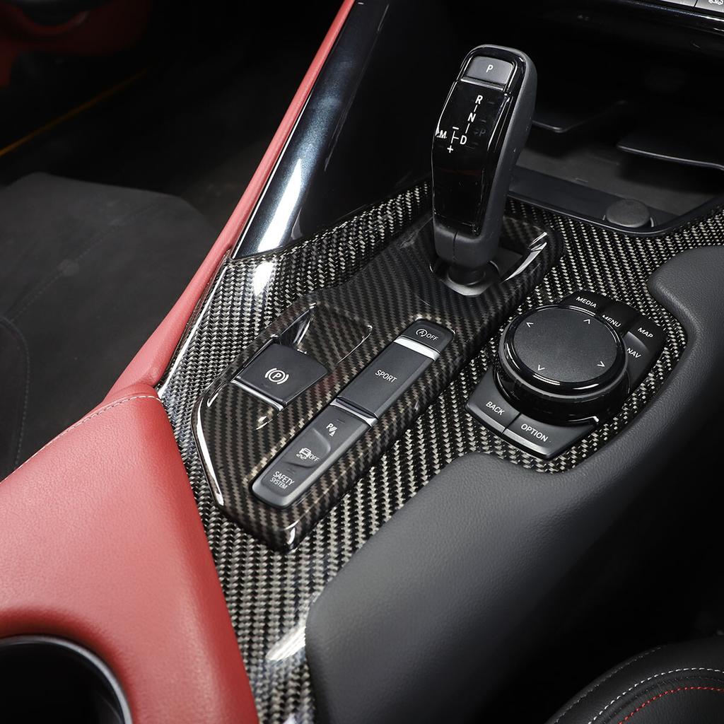 ABS Carbon Fiber Gear Shift Panel Trim Kit for For Toyota Supra A90 -