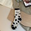 Women's Spring and Summer Versatile Casual Cartoon Color Blocked Dachshund Embroidered Breathable Sports Mid Calf Socks