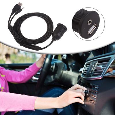 Wasserfester USB + 3,5mm Stereoanschluss Einbau USB-Anschluss für Auto LKW Anhänger Motorrad