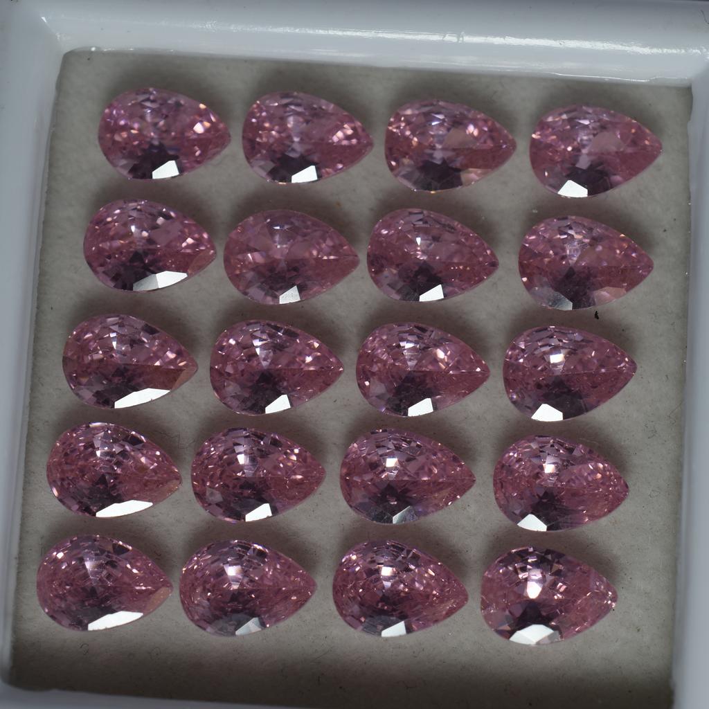 9 PCS Natural Pink Ceylon Sapphire Pear Cut Loose Gemstone CERTIFIED Lot 6x5 MM RS-030
