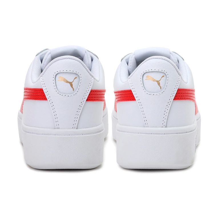 Puma Vikky Stacked Lightweight Durable Low-Top Thick Sole Casual Sneakers Women Sneakers White Red 369143-13