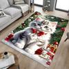 1PC Cat Christmas Carpet Ultra Soft, Thick & Absorbent, Non Slip Machine Washable Mat for Entryway