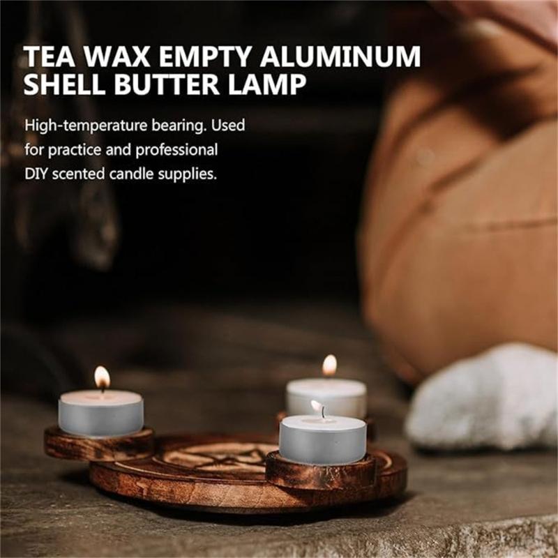 100Pcs Metal Candle Cups Tealight Tins Jars and 100Pcs Candle Wicks Cores for DIY Candle Making and Home Decors Projects