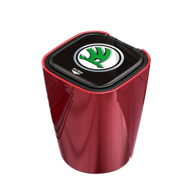 High-Grade Car Ashtray With Led Lights With Logo Creative Persona For Skoda Octavia A5 A7 RS Fabia Superb Accessories H58W