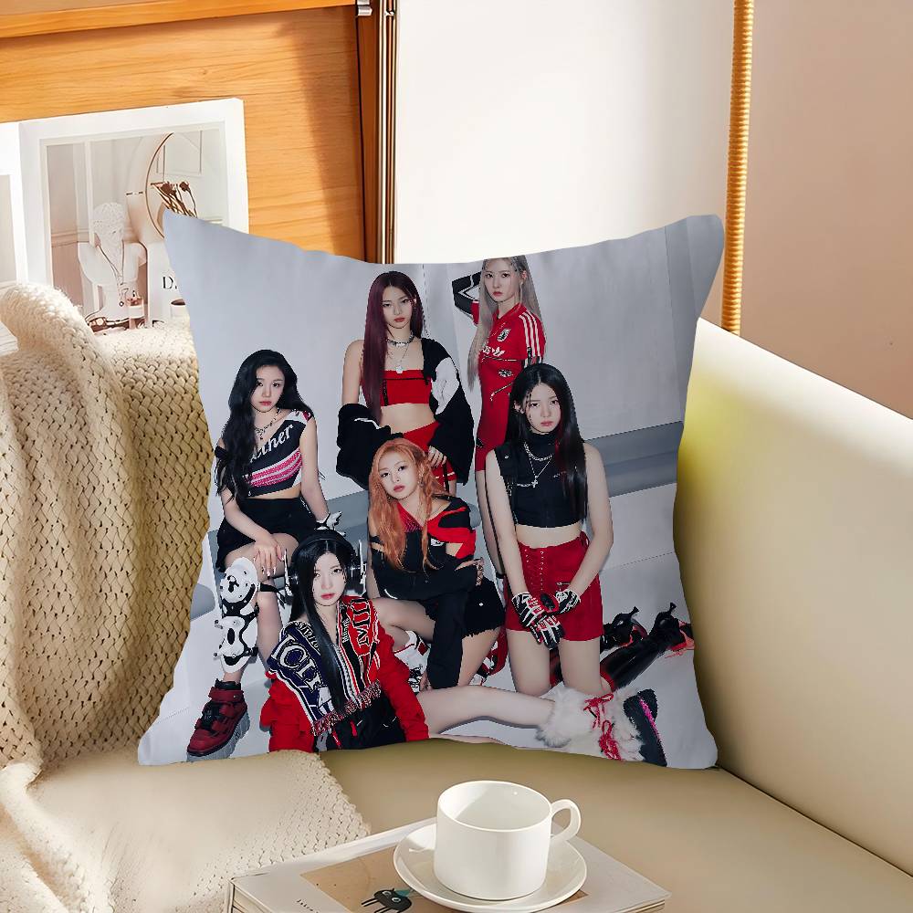 Kpop B-Babymonster Pillow Case Throw Pillow Chair Seat Cushion Nap Pillows Chair Cushion Seat Soft Pad Pillow Sofa Cushion