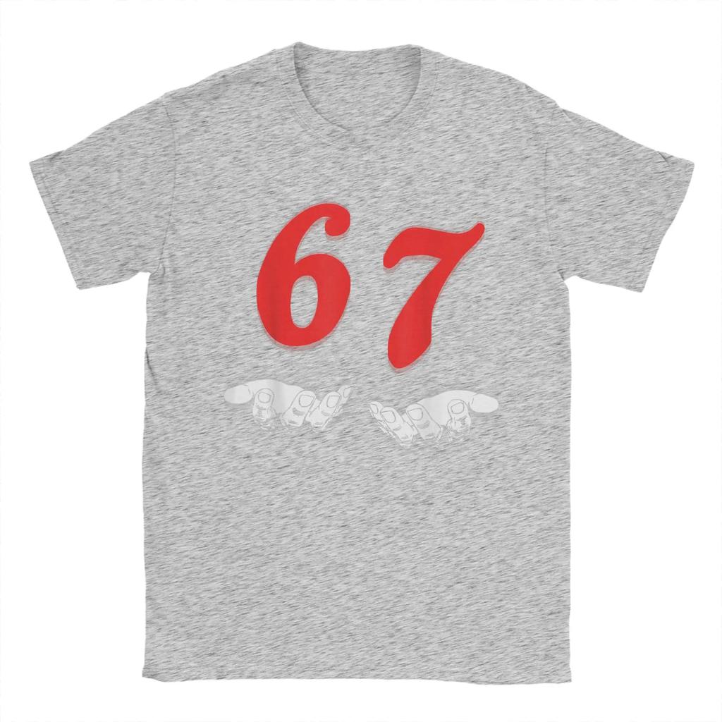 Funny Six Seven 67 Meme T Shirt Men's  Cotton Funny T-Shirts Crewneck  Tee Shirt Short Sleeve Clothing Fashion Casual Tops