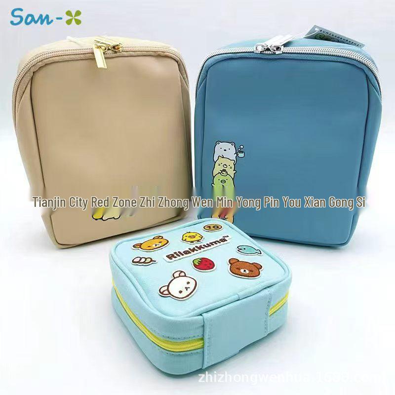 Sumikko Gurashi Rilakkuma Bow Tie Portable Toiletry & Makeup Bag Rilakkuma Storage Bag [CA82801] 20*17*6cm
