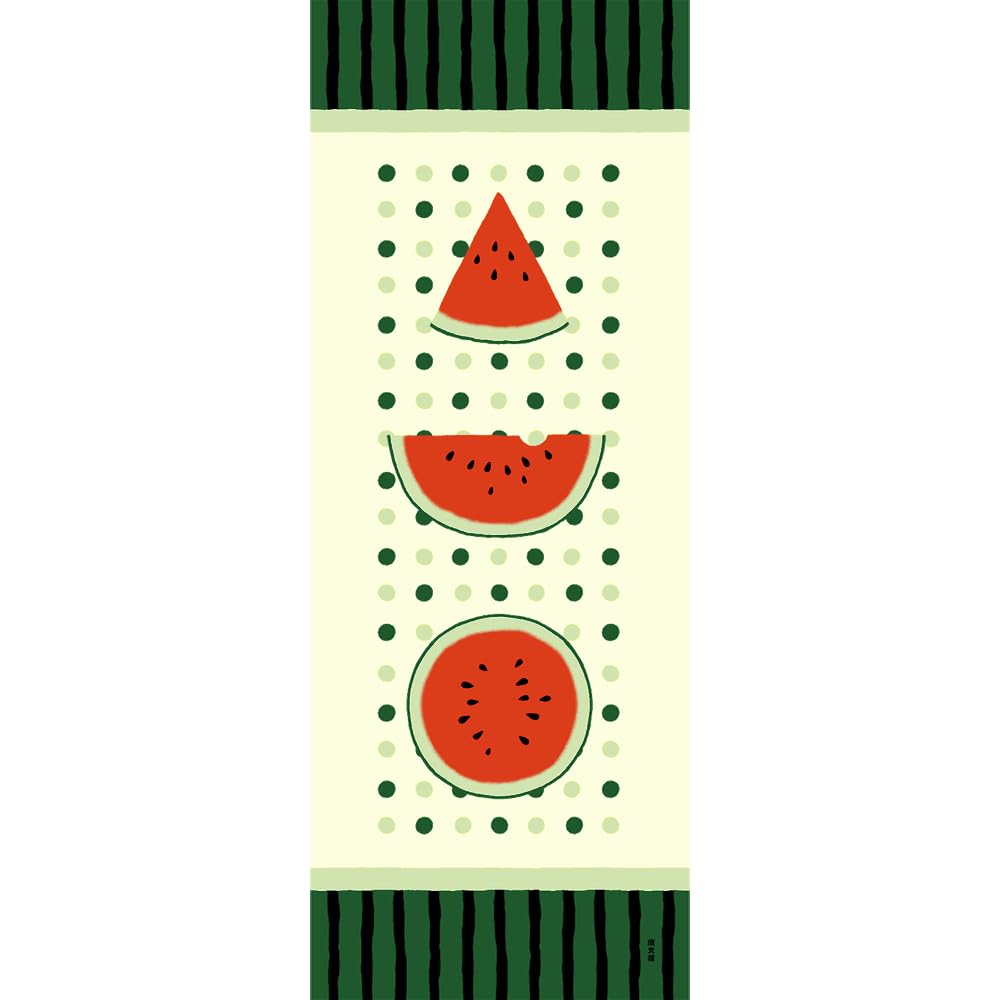 Hamamonyo Illustrated Hand Towel Watermelon Decoration