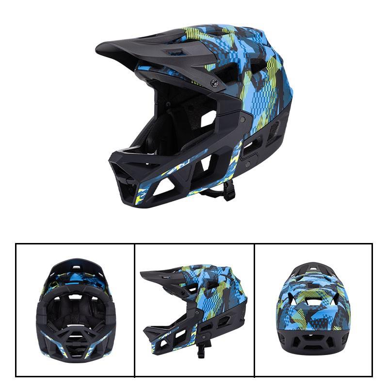 Full Face Mountain Bike Helmet Downhill Racing Adult Cycling Safety Gear With Camo Patterns