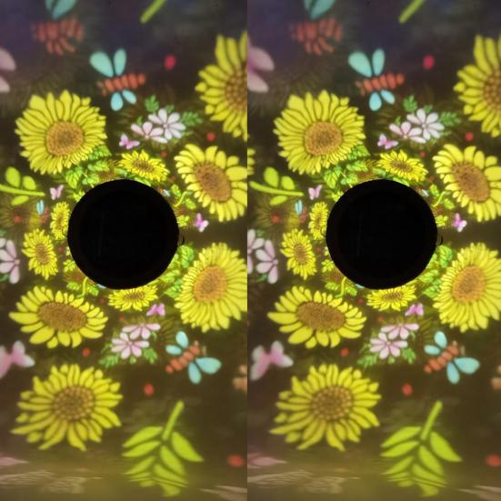 Colorful Sunflower Solar Lantern Metal Hanging Garden Light with Flower Pattern Waterproof Outdoor Solar Lamp for Patio Yard Pathway