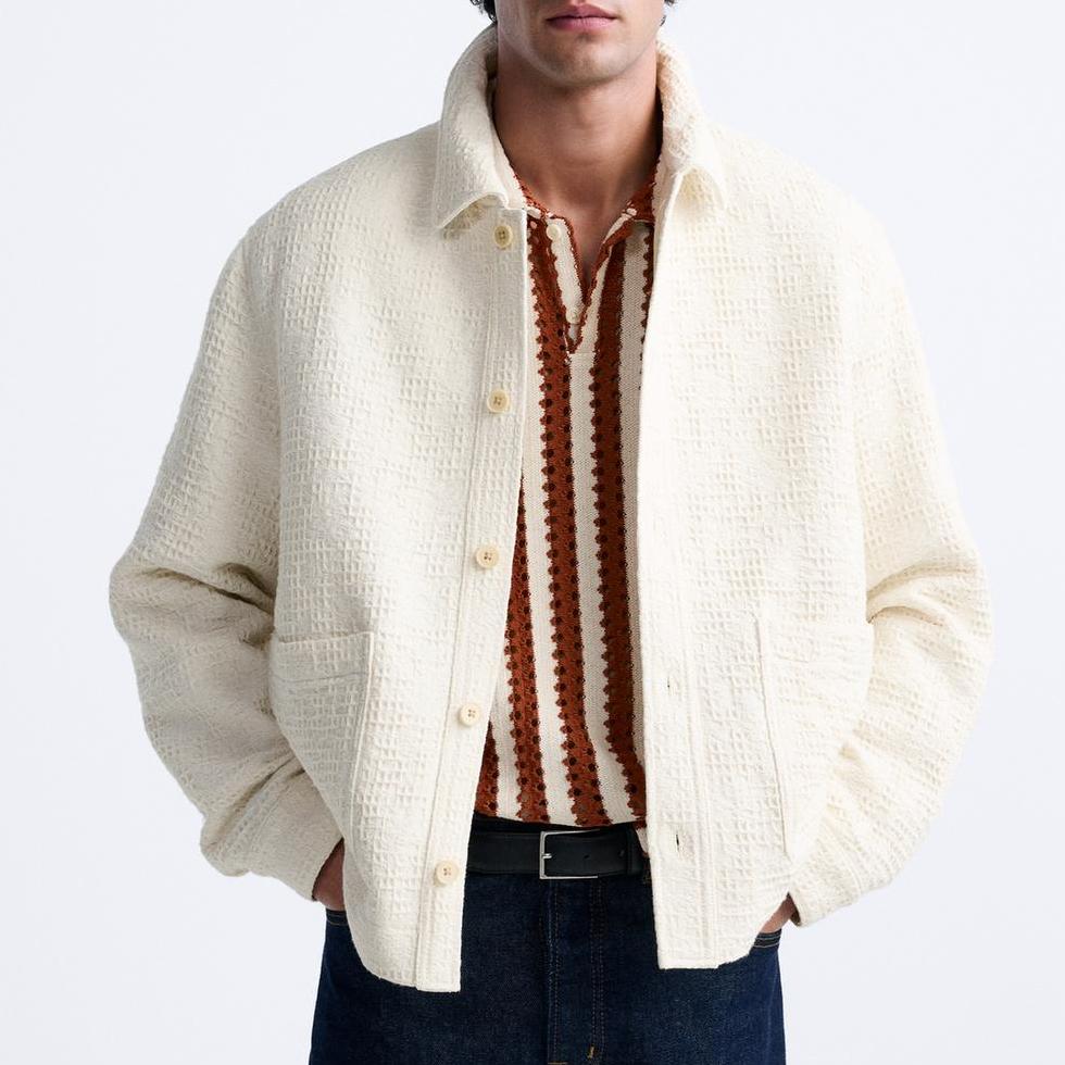 ZARA Jackets & Coats Men's Raw White 5690182-712