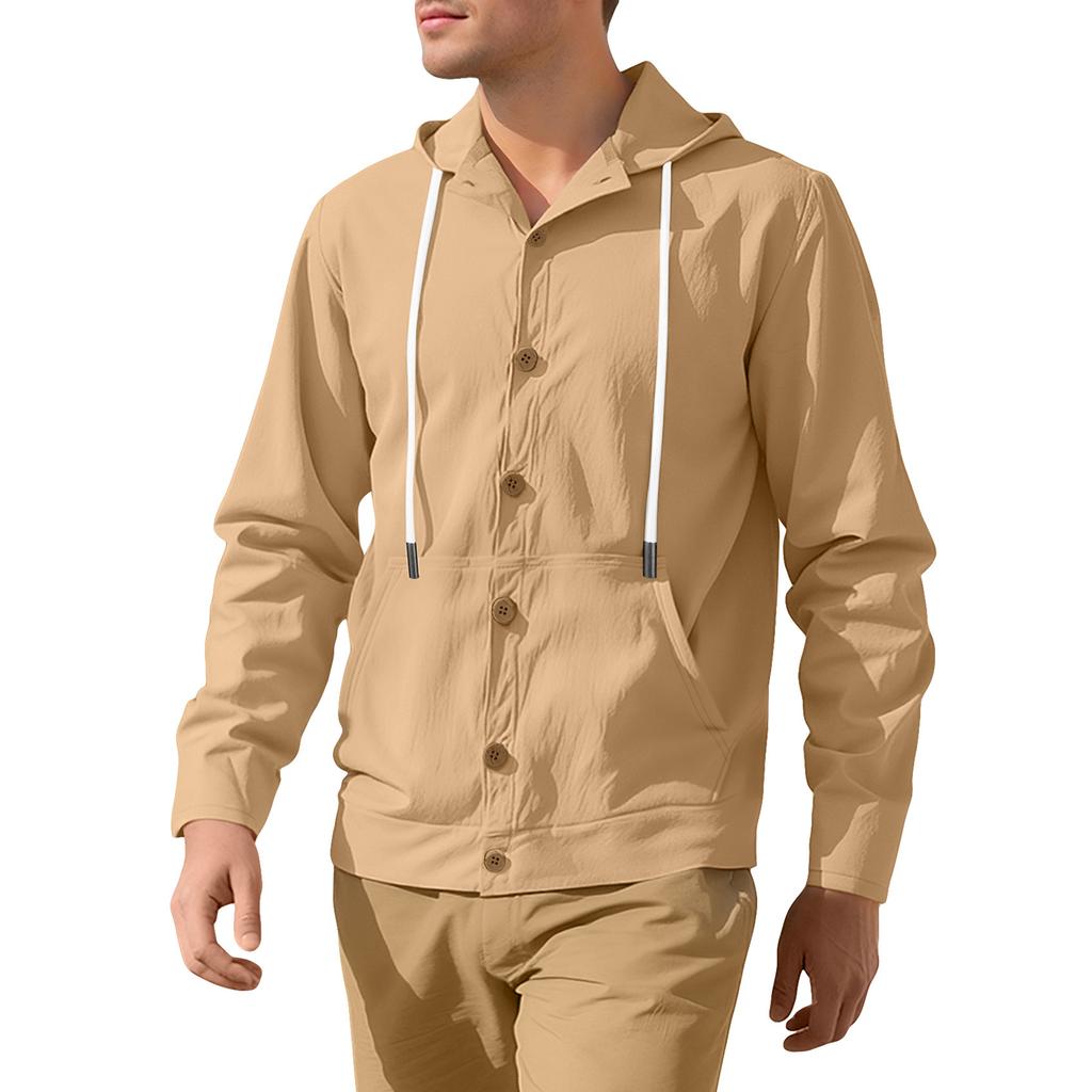 Men's  Loose  Leisure  Hooded Hood  Long Seeves  Coat