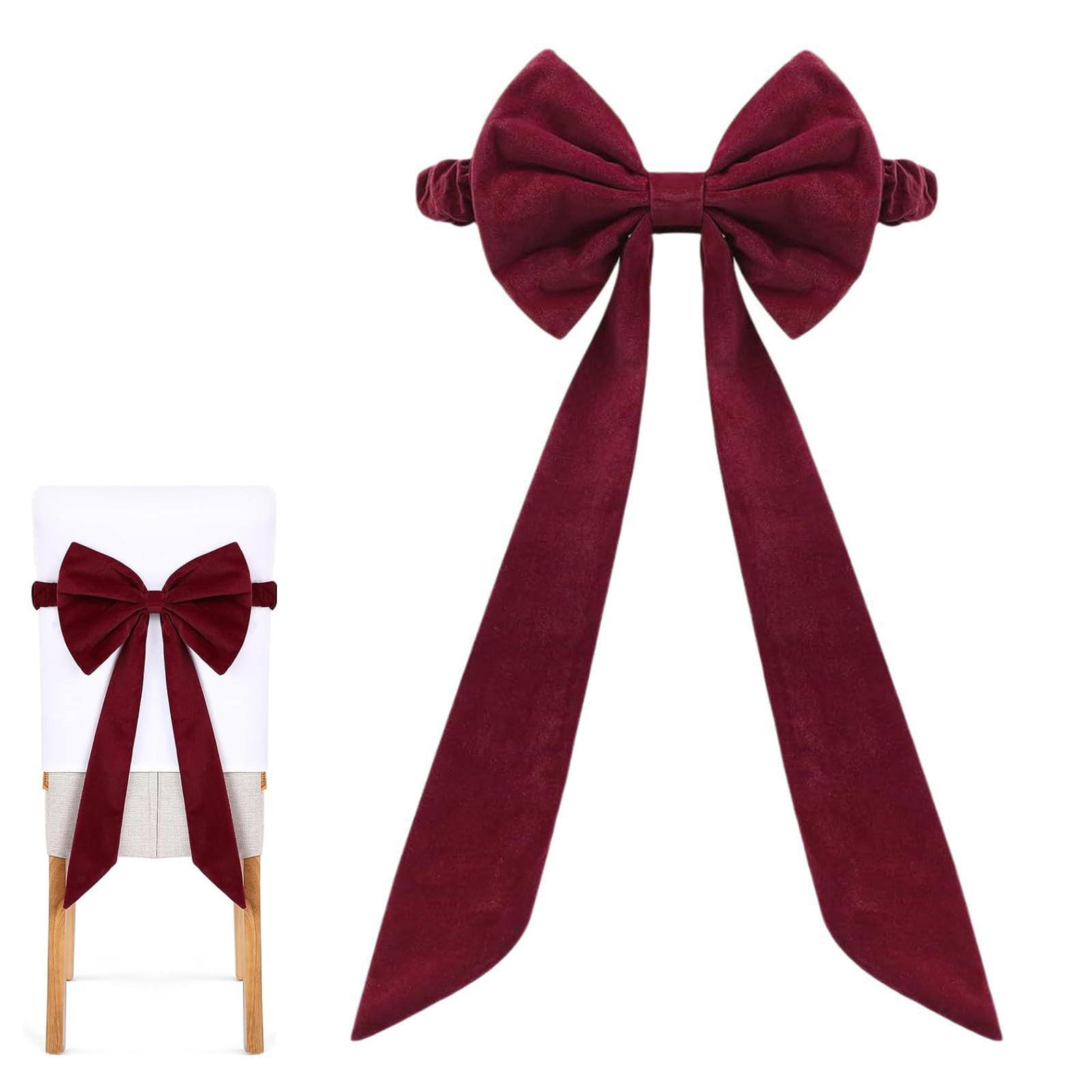 

Burgundy Velvet Chair Sashes For Christmas Day Decorations Soft And Elegant Christmas Burgundy Velvet Chair Sashes червоний