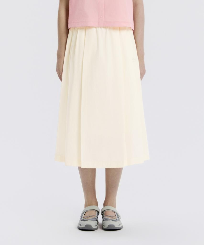 NATIONALGEOGRAPHIC N261Wsk900 Women'S Cotton A-Line Pleated Skirt Ivory