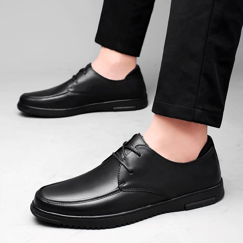 Модная весенне-осенняя простая мужская модельная обувь с острым носком и увеличивающей — фото 5