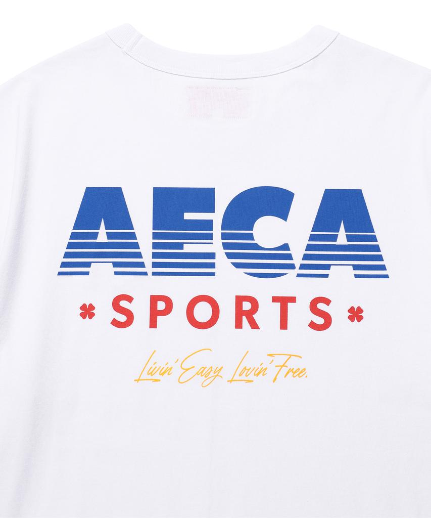 AECA Aeca Retro Sports Graphic Half Sleeve Tee-White
