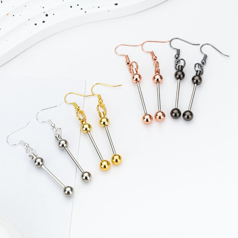 Aesthetic Beaded Ear Stud Long Dangle Earrings Vintage DIY Beadable Earrings  Party