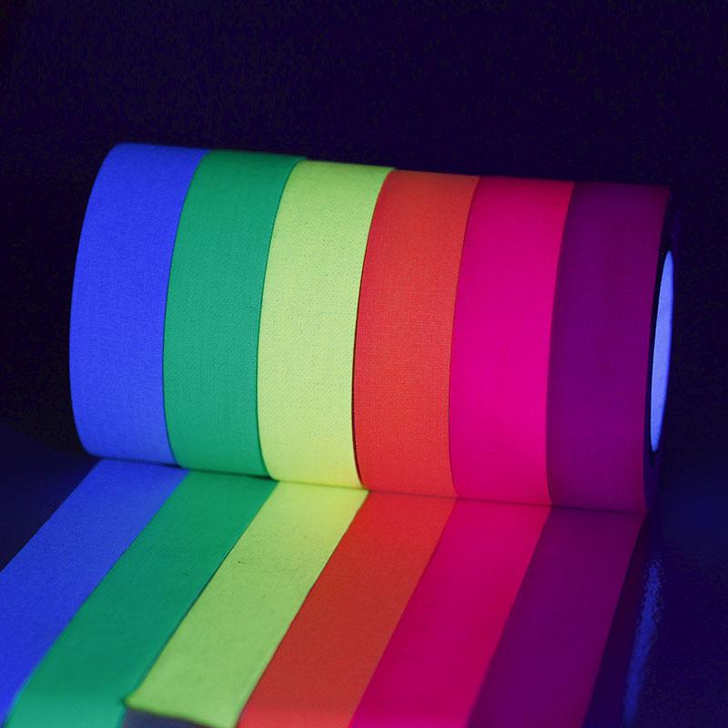 UV Glow Cotton Tape Neon Gaffer Party Tape Safety Warning Neon Tape UV Tape Wedding Decorations Home DecorationsPinstriping Tape 3